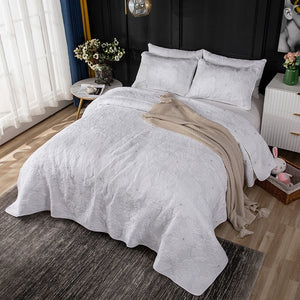 Bedspreads Set 3-piece Embroidered Cotton