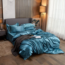Load image into Gallery viewer, Satin Bedding Set - Opal Blue