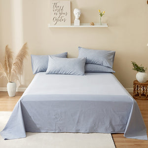 100% Cotton Chenille Bedding Set - Blue
