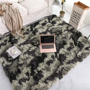 Fluffy Large Area Rug - Marble Grey