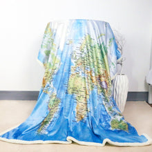 Load image into Gallery viewer, World Map Throw Blanket
