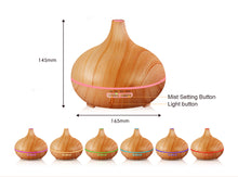 Load image into Gallery viewer, Wood colour Ultrasonic Humidifier With 7 Color Lights