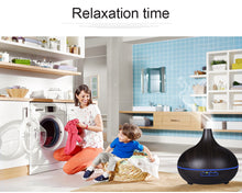 Load image into Gallery viewer, Wood colour Ultrasonic Humidifier With 7 Color Lights