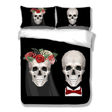 Load image into Gallery viewer, Skull Wedding Bedding Set