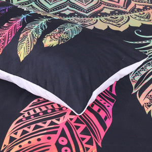 Mandala Quilt Cover Set - Black Dreamcatcher