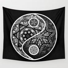 Load image into Gallery viewer, Yin Yang Printed Lotus Mandala Tapestry - Various Styles