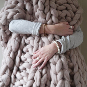 Chunky Hand Knitted Throw - Many colours