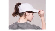 Load image into Gallery viewer, Solid Cotton Ponytail Cap