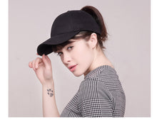 Load image into Gallery viewer, Solid Cotton Ponytail Cap