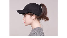 Load image into Gallery viewer, Solid Cotton Ponytail Cap