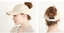 Load image into Gallery viewer, Solid Cotton Ponytail Cap