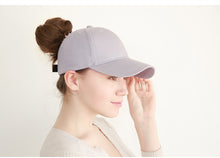 Load image into Gallery viewer, Solid Cotton Ponytail Cap