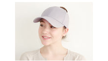 Load image into Gallery viewer, Solid Cotton Ponytail Cap