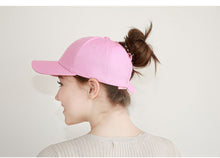Load image into Gallery viewer, Solid Cotton Ponytail Cap