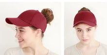 Load image into Gallery viewer, Solid Cotton Ponytail Cap