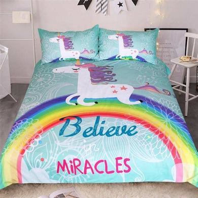 Believe in Miracles Unicorn Bedding Set