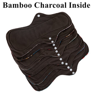 5 Pcs Organic Bamboo Menstrual Pads Set - Heavy Flow + Mini Bag