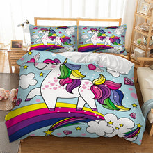 Load image into Gallery viewer, Mandala Quilt Cover Set - Happy Self Unicorn