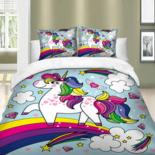 Load image into Gallery viewer, Mandala Quilt Cover Set - Happy Self Unicorn