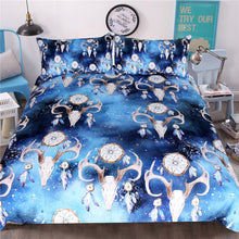 Load image into Gallery viewer, Mandala Quilt Cover Set - Bull Head Skull
