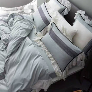 Bamboo Cotton Luxury Grey Lace Bedding set