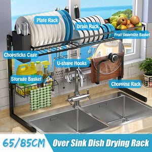 2-Tier Dish Drying Rack Organizer Single or Double Sink