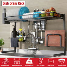 Load image into Gallery viewer, 2-Tier Dish Drying Rack Organizer Single or Double Sink
