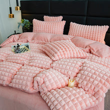 Load image into Gallery viewer, Rabbit Faux Fur Quilt Cover Set - Pink