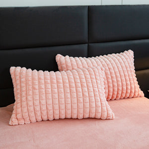 Rabbit Faux Fur Quilt Cover Set - Pink