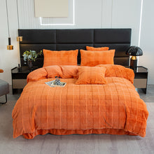 Load image into Gallery viewer, Rabbit Faux Fur Quilt Cover Set - Orange