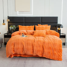 Load image into Gallery viewer, Rabbit Faux Fur Quilt Cover Set - Orange