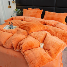 Load image into Gallery viewer, Rabbit Faux Fur Quilt Cover Set - Orange