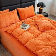 Load image into Gallery viewer, Rabbit Faux Fur Quilt Cover Set - Orange