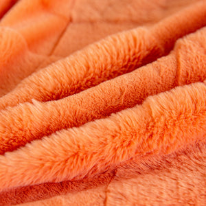 Rabbit Faux Fur Quilt Cover Set - Orange