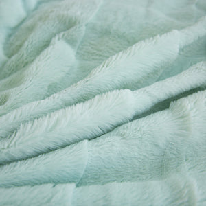 Rabbit Faux Fur Quilt Cover Set - Green