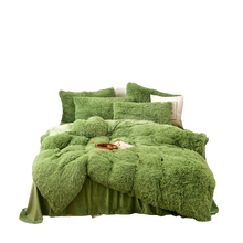 Load image into Gallery viewer, Fluffy Quilt Cover Set - Avocado King with Mattress skirt - CLEARANCE