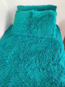 Fluffy Quilt Cover Set - Teal - CLEARANCE