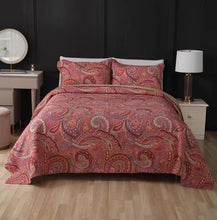 Load image into Gallery viewer, Bedspread Set 3pcs Red paisley