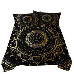 CLEARANCE Mandala Quilt Cover Set - Dark Night