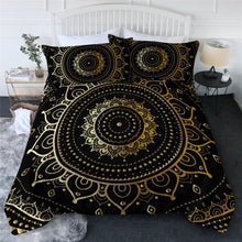 Load image into Gallery viewer, CLEARANCE Mandala Quilt Cover Set - Dark Night