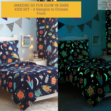 Load image into Gallery viewer, 3pc Kids Glow In The Dark Bedroom Set - Warm Blanket