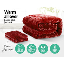 Load image into Gallery viewer, Faux Mink Quilt Comforter - Burgundy