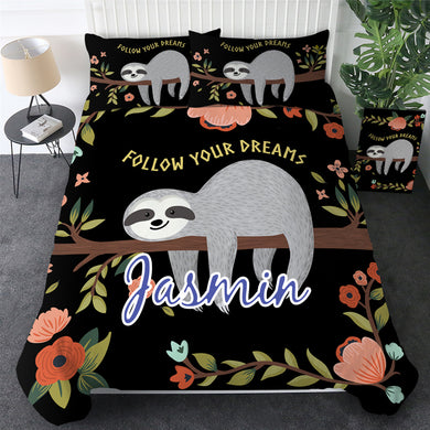 Customised Sloth Quilt Cover Set