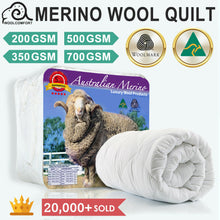 Load image into Gallery viewer, 100% Merino Down Wool Quilt Duvet Doona Blanket Summer/Winter