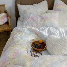 Load image into Gallery viewer, Fluffy Faux Mink &amp; Velvet Fleece Quilt Cover Set - Rainbow Pale