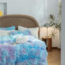 Load image into Gallery viewer, Fluffy Quilt Cover set - Blue Purple Rainbow - CLEARANCE