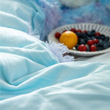 Load image into Gallery viewer, Fluffy Faux Mink &amp; Velvet Fleece Quilt Cover Set - Rainbow Purple Blue