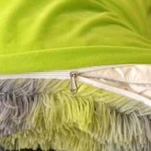 Load image into Gallery viewer, Fluffy Faux Mink &amp; Velvet Fleece Quilt Cover Set - Marble Green