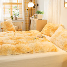 Load image into Gallery viewer, Fluffy Faux Mink &amp; Velvet Fleece Quilt Cover Set - Marble Gold