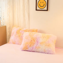 Load image into Gallery viewer, Fluffy Faux Mink &amp; Velvet Fleece Quilt Cover Set - Marble Violet